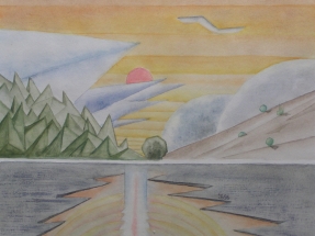Geometrischer Sonnenuntergang