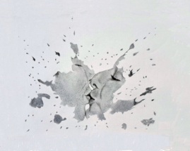 Klecks Kuss Versuch 40x50 B weiß 14.06.2025